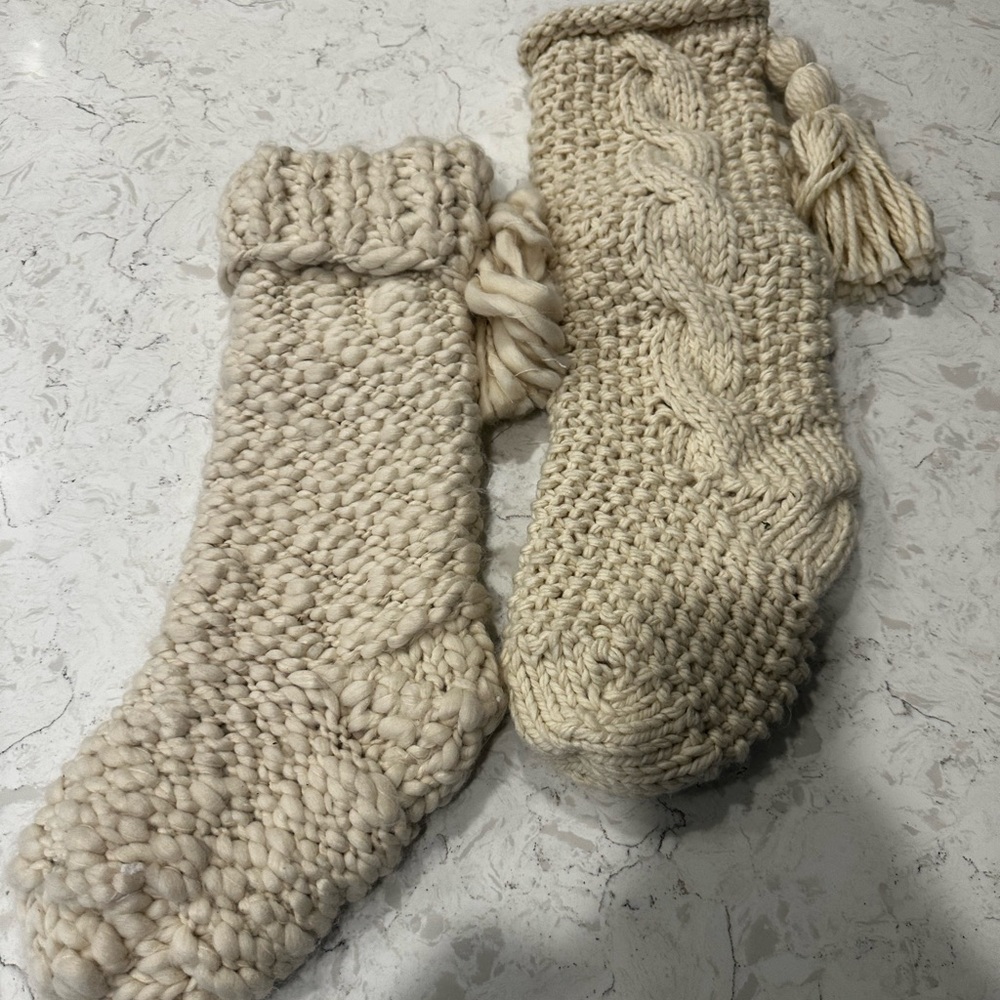 Cozy Knit Cream Stockings